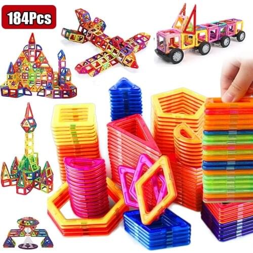 184-110pcs Magnetic Designer Magnet Building Blocks Magnetic Construction Toys Educational Toys for Children Gifts