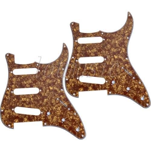 2*cinnamon pearl Guitar Pickguard for Fender Strat replacement 3-Ply 11 Hole SSS