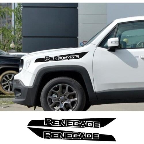 2PCS Car Styling Hood Cover Sport Stickers Auto Vinyl PVC Film Decals For Jeep Renegade Automobiles Decoration Car Accessories