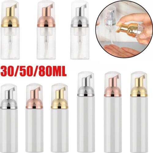 30/50/80ml Plastic Foam Pump Bottle Empty Cosmetic Shampoo Shower Gel Hand Sanitizer Cleaner Soap Dispenser Home Bath Accessory