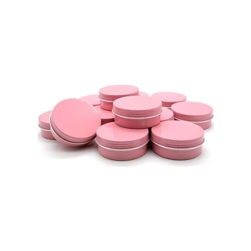 50ps High Quality Eye cream hair conditioner Tin Cosmetic Metal Pink Empty Aluminum Pot Jars Cosmetic Containers With Lid