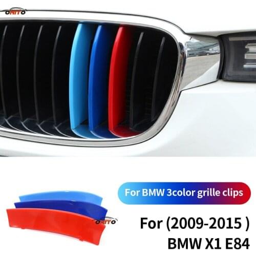 Car Head Accessory 3 Colors Plastic Auto Front Center Grille Clips Cover Trim Racing Grille Sticker For X1 E84 2009-2015