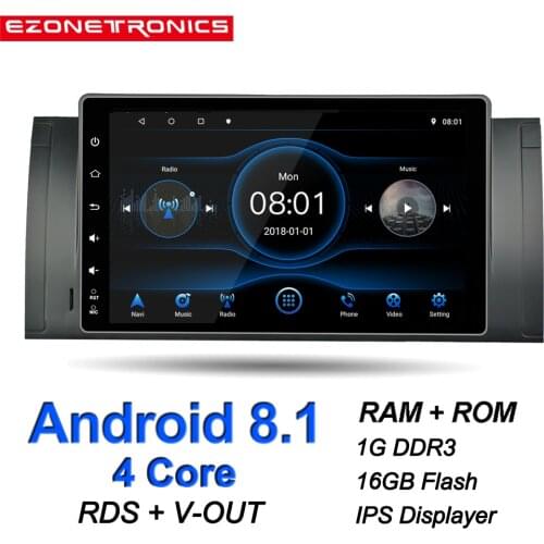 Auto Android 8.1 For BMW X5 E39 E53 M5 Car Multimedia Radio Stereo Quad Core 9inch IPS Touch Screen GPS WiFi Bluetooth DVR RDS