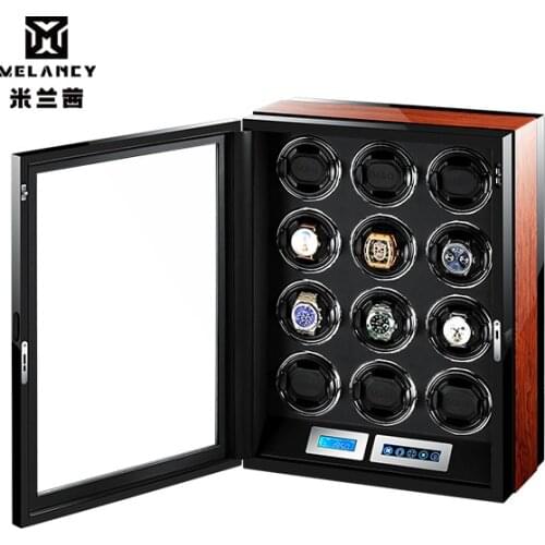 Wooden Mechanical Watch Winder Motor Shaker Double Watch Winding Box Holder Display Jewelry Storage Organizer