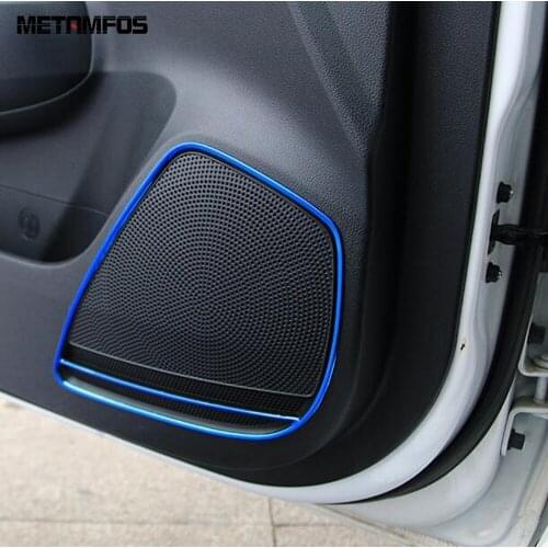 For Kia Rio 4 X-line 2018 2019 Door Loudspeaker Audio Sound Speaker Cover Trim Decoration Frame Interior Accessories Car Styling