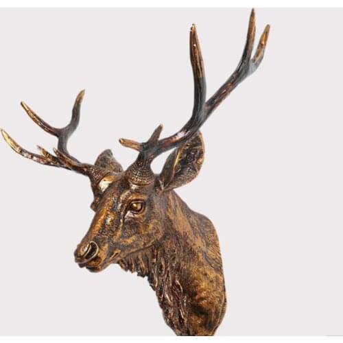 Home American retro hanging wall decor tau animal head sheep pendant deer head ornaments hair salon on the wall