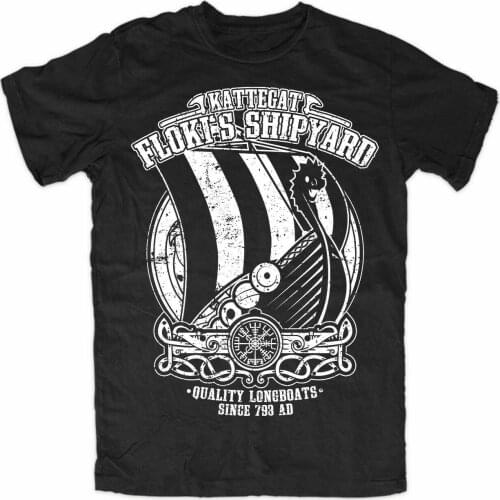 Flokis Shipyard Berserker Viking Valhalla Ragnar T-Shirt. Summer Cotton Short Sleeve O-Neck Mens T Shirt New S-3XL