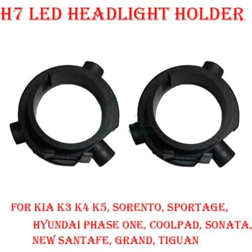 2PCS H7 LED Headlight Conversion Kit Bulb Holder Adapter Base Retainer Socket For KIA K3 K4 K5 Sorento Sportage Hyundai Sonata