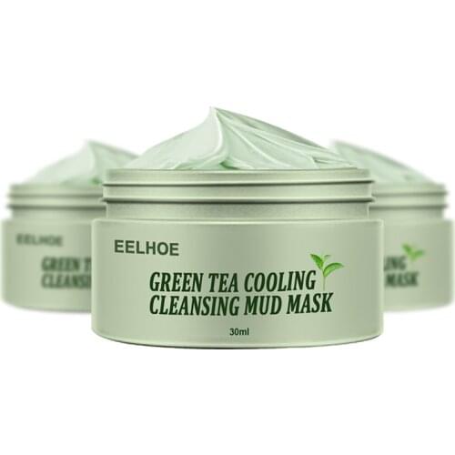 30ml Green Tea Cleansing Mask Oil Control Mud Mask Acne Clearing Peel Off Cleans Pores Mask TSLM1