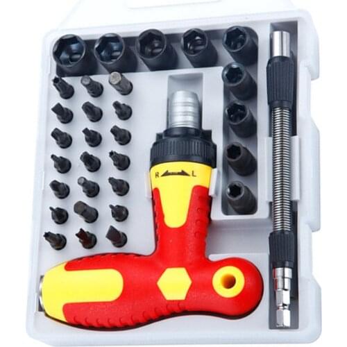 Ratchet T-Shaped Telescopic Multi-Function Screwdriver Set Household Manual Repair Tool