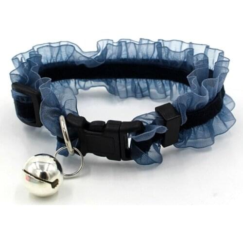 Dog Cat Collar Lace Bell Korean Style Adjustable Elastic Pets Necktie For Small Dogs Plastic Buckle Puppy Collars Pet Products
