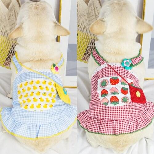 French Bulldog Dress Summer Pet Dog Clothes Pug Clothing Schnauzer Welsh Corgi Dog Costume Skirt Dropship French Bulldog Apparel