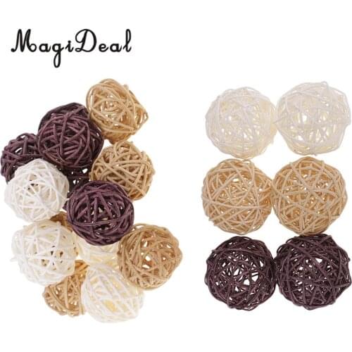 21pcs mixed sizes Wicker Rattan Balls, Christmas/Birthday&Home Wedding Party Decorations DIY Ornaments Rattan Ball Kids Toys