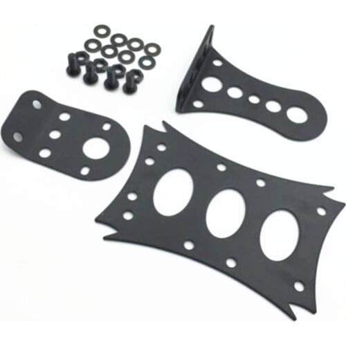 Custom Motorcycle Chrome / Black Horizontal Vertical Zig zag Side Mount License Plate Bracket