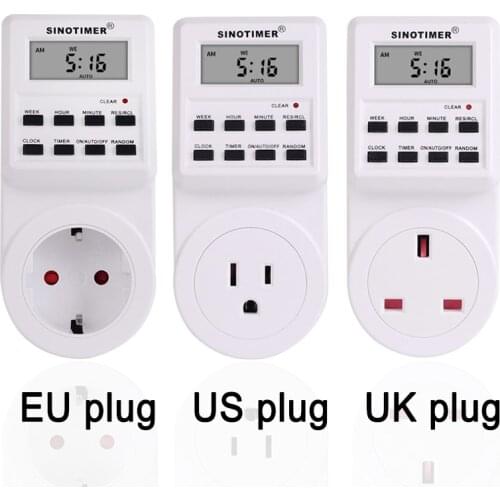 EU US UK FR BR Plug Electrical Weekly Programmable Wall Digital Plug-in Timer Power Socket Switch Outlet Time Clock 230V 120V AC