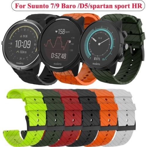 Silicone Strap Replacement Watchband For Suunto 7 D5 Wrist Bracelet Suunto 9 Spartan Sport Wrist HR Baro Smart Watch Band Correa
