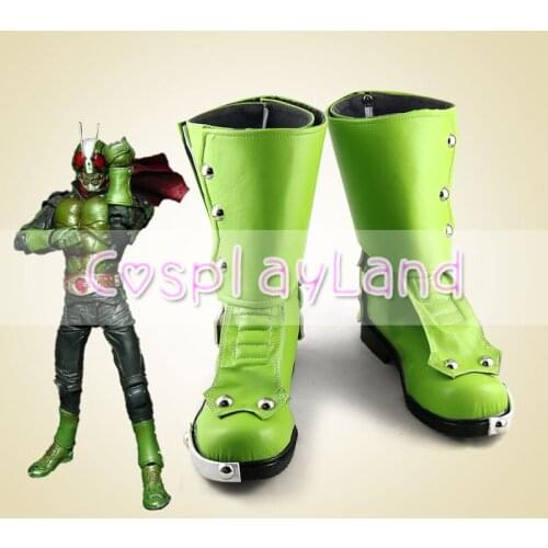 Kamen Rider Masked Rider THE NEXT 1 Cosplay Boots Shoes Green Men Shoes Costume Customized Accessories Halloween Party Shoes