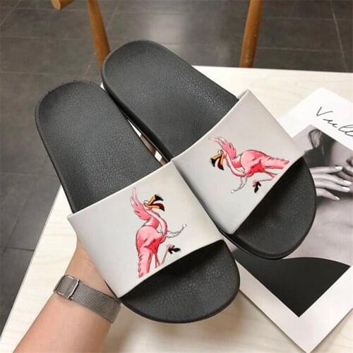 Slippers women Cartoon Flamingo Women Slippers casual home Slippers Summer Sandals Slide Women Shoes Flip Flops Sandalias Mujer
