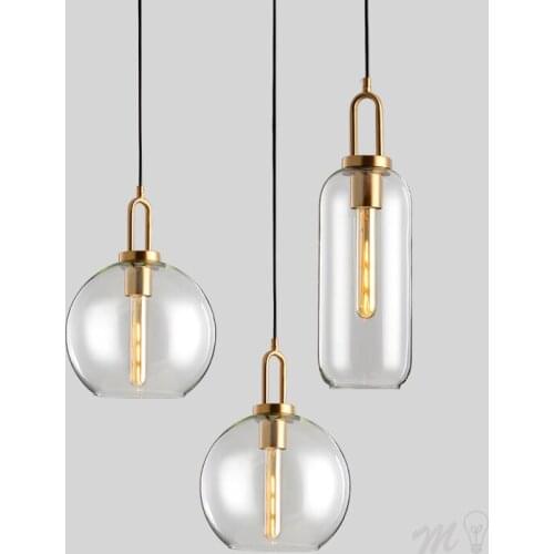Modern Glass Ball Pendant Lights for Bedroom Nordic Hanging Lamp Home Deco Fixtures Living Room Kitchen Loft Suspension E27 Lamp