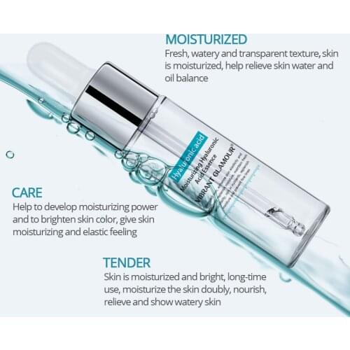 VIBRANT GLAMOUR Hyaluronic Acid Face Serum Anti-Aging Shrink Pore Whitening Moisturizing Essence Face Cream Dry Skin Care 15ml