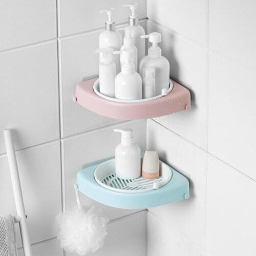 Stable Practical Bath Storage Holder Triangular Rack Multi-color Corner Shelf Multi-purpose for Family