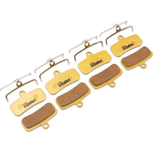 Bicycle Disc Brake Pads for SHIMANO M8120/M8020/M640/M800/M810/M820/MT520/MT420, Zee, Saint Disc Brake, 4 Pairs, Gold Full Metal