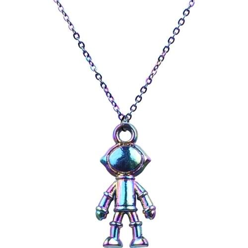 Jewelry Robot Rainbow Pendant Necklaces For Women Men Chain Around The Neck Hip Hop Necklace Choker Girl Fashionable 2021 Trend