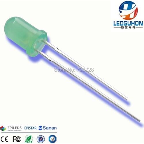 5mm green round diffused led