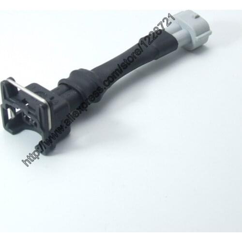 1Pcs 2Way DENSO Top Slot male plug to EV1 Automotive Wiring harness with Heat shrinkable tube for Automotive Fuel Injector