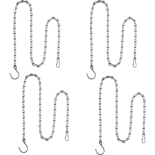 10Pcs 24CM Hanging Chain for Bird Feeders, Planters, Lanterns, Wind Chimes and Decorative Ornaments, Black