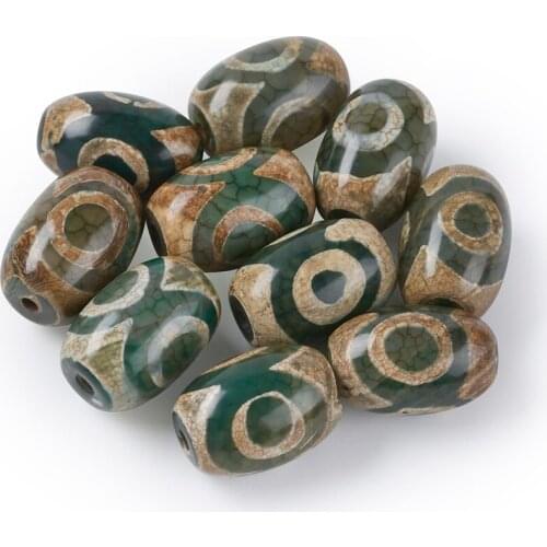 10Pcs Natural Tibetan Agates Beads Oval Dzi Eyes Agates Stone Beads DIY Bracelet Necklace Charms Findings For Jewelry Making