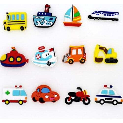10Pcs Cute Cartoon Car Airplane Sailboat Locomotive Flatback Cabochons Kawaii DIY Kids Hair Bows Accessories Scrapbooking Crafts