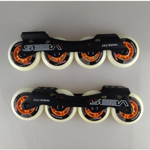 100% Original SEBA 4*80mm Inline Skates Base 243mm SEBA Free Skating Frames with 8 pcs 80mm 82A SEBA Patines Wheels Basing Set