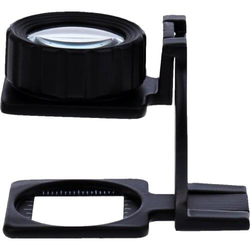 2 Lens Optical Glasses 15X Folding Linen Tester Cloth Magnifier with Scale Portable Handy Magnifier Jewelry Tools