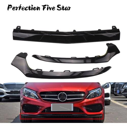 2058852500 2058852600 2058852700 Black Front Bumper Lower Chrome Molding Trim For Mercedes W205 C-Class 2014+ 2058851474