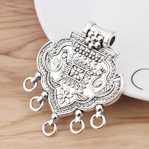 5pcs Ethnic Tribal Large Boho Style Chandelier Connector Charms Pendants for Necklace Jewellery Making Findings