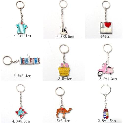 Keychain New Accessories Italy Japan Maroc Ireland Newyork Metal Keychain Jewelry Keyring