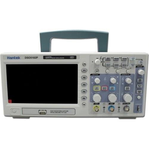 Hantek DSO5102P Digital Oscilloscope Portable 100MHz 2Channels 1GSa/s Record Length 40K USB LCD Handheld Osciloscopio 7 Inch