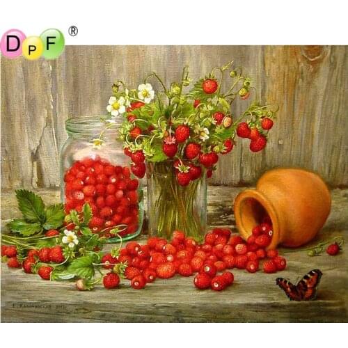 DPF Diamond embroidery Fruit and flowers diamond mosaic kit Diamond Painting Cross Stitch scenery needlework home decor crafts