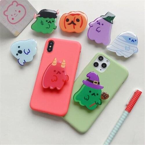 Halloween Pumpkin Ghost Expanding Stand Grip Mount Phone Socket Fold Mobile Smartphone Pocket Desktop Stand Bracket Phone Holder