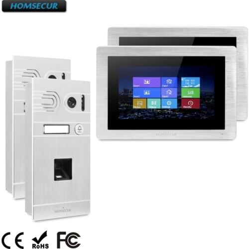 HOMSECUR 7" Video Door Phone Intercom System+Touch Screen Monitor for Apartment BC061-S +BM714-S