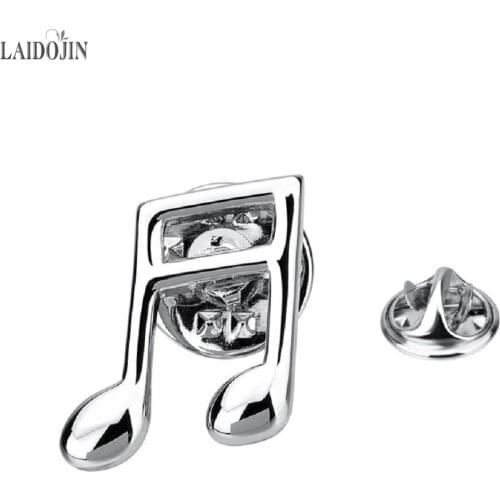 LAIDOJIN Classic Brooches For Women Men Music Note Brass Lapel Pins Hot Sale Badge Clothing Bags Backpacks Jackets Hat Ornament