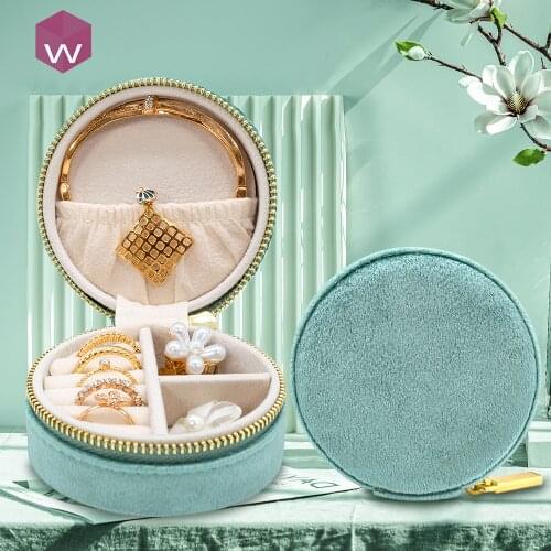 Leather Jewelry Box Custom Logo Small Travel Velvet Portable Earring Organizer Cases Ropshipping High Storage Custom Jewelry Box