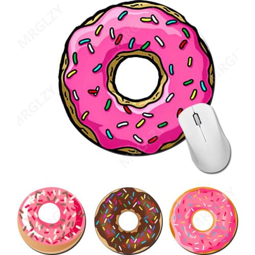 Round Delicious Colorful Donuts Laptop Xiaomi Mat Cute Desk Cover Computer Pink Mouse Pad for PC Desk Pad Small Mouse Pad