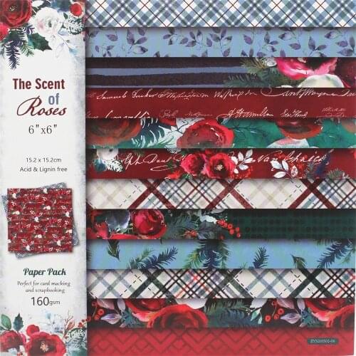 KSCRAFT 12 Sheets The Scent of Roses Scrapbooking Pads Paper Origami Art Background Paper Card Making DIY Scrapbook Paper Craft