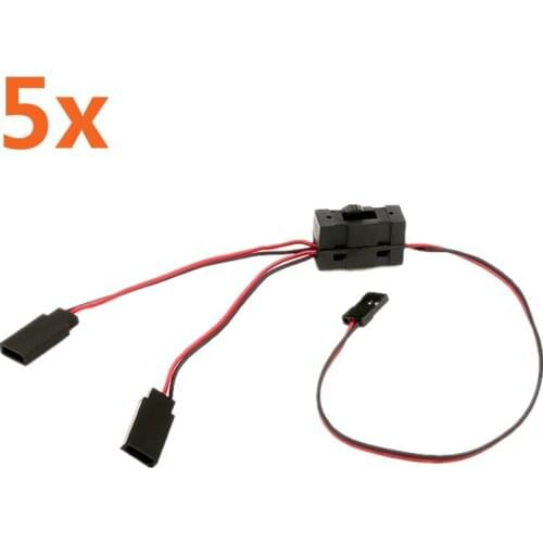 5Pcs Y Line With Switch One For Two/Three/Four Oil Car Tram Channel Extension Lines Light Line For TRX4 Crawler RC JR to JST S91