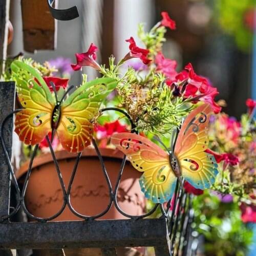 Metal Butterfly Wall Decor Outdoor Indoor Art Sculpture Hanging Decoration Wrought Iron Wall Hanging Ornament Home Garden decor