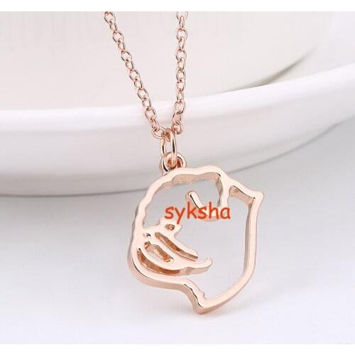 Lovely Alloy Dog Pendant Pug Dog Pet Pendant Necklace Drop shipping