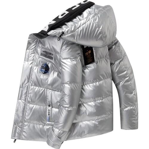 2022 Winter Mens Jacket Casual Warm Thick Coat Fashionable Hooded Parkas Mens Clothing Loose Windproof Shiny Jacket 4XL