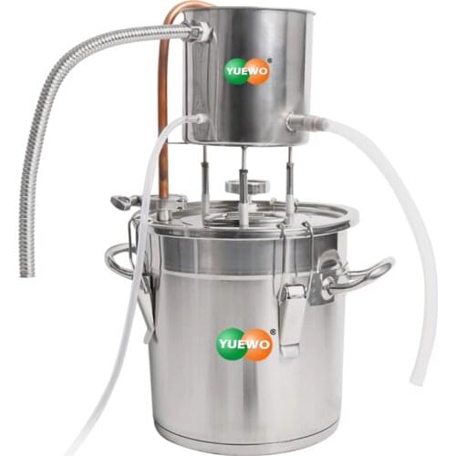 YUEWO Moonshine Still Stainless Steel Thickened Bottom Denatured Alcohol Canning Kit Ethanol Vodka Copper Still Water Distiller